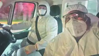 Funcionarios de Bécal trasladaron a los pacientes.