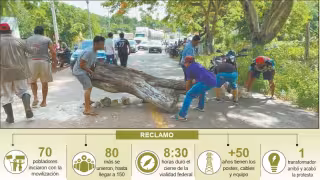 Habitantes de Hopelchén bloquean la carretera 261