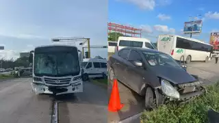 Un autobús de la empresa Lipu se pasó una luz roja en el bulevar Luis Donaldo Colosio, causando un accidente
