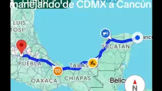 Joven muestra la hazaña de irse en auto de la CDMX a Cancún; le tocaron todos los climas: VIDEO