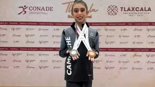 Orgullo campechano: Isabella Domínguez conquista plata y bronce  en la Olimpiada Nacional CONADE 2025