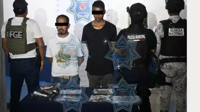 Los sujetos detenidos fueron presentados por la SMSCyT.