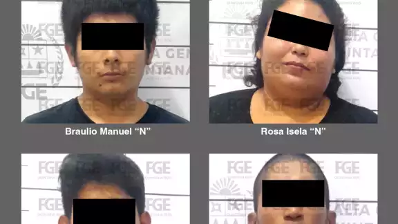 Los detenidos fueron identificados como Rosa Isela “N”, Luis “N”, Manuel Jesús “N” y Braulio Manuel “N” Los detenidos fueron identificados como Rosa Isela “N”, Luis “N”, Manuel Jesús “N” y Braulio Manuel “N”