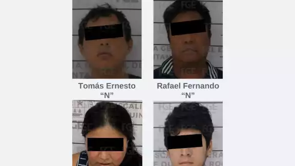 Los detenido fueron identificados como Cristina Ruby “N”, Guillermo Alejandro “N”, Tomás Ernesto “N” y Rafael Fernando “N” Los detenido fueron identificados como Cristina Ruby “N”, Guillermo Alejandro “N”, Tomás Ernesto “N” y Rafael Fernando “N”