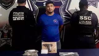 Detienen a mototaxista armado y con drogas en la Región 248 de Cancún