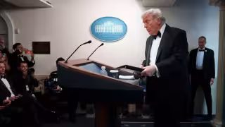 El presidente de Estados Unidos ofreció una conferencia luego del tiroteo en la cena con corresponsales.