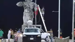 El Alcalde prefirió una figura de Chaac para tapar las problemáticas del puerto, acusan