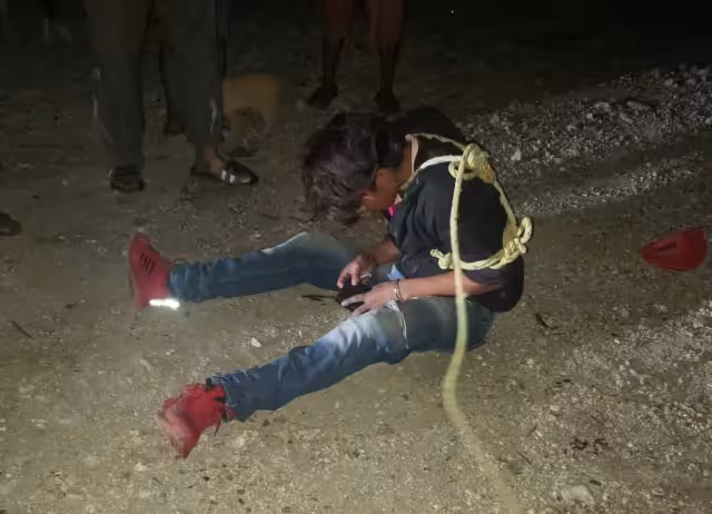 Los vecinos de Champotón amarraron al hombre para ser entregado a las autoridades