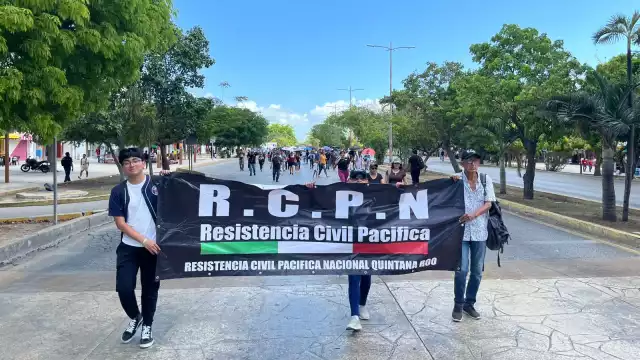 La marcha dio inicio a un bloqueo en la Glorieta del Ceviche