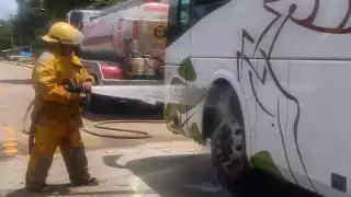 El camión llegó hasta la terminal tras las labores de los bomberos