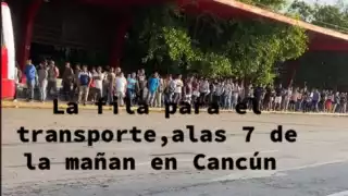Transporte en Cancún: Exhiben caos para tomar un autobús en la ciudad; los trabajadores lo sufren