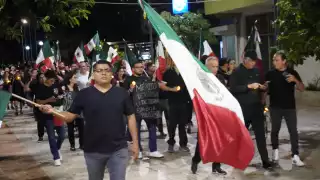 Los trabajadores del Poder Judicial de la Federación marcharon nuevamente en el malecón de San Francisco de Campeche contra la Reforma Judicial.