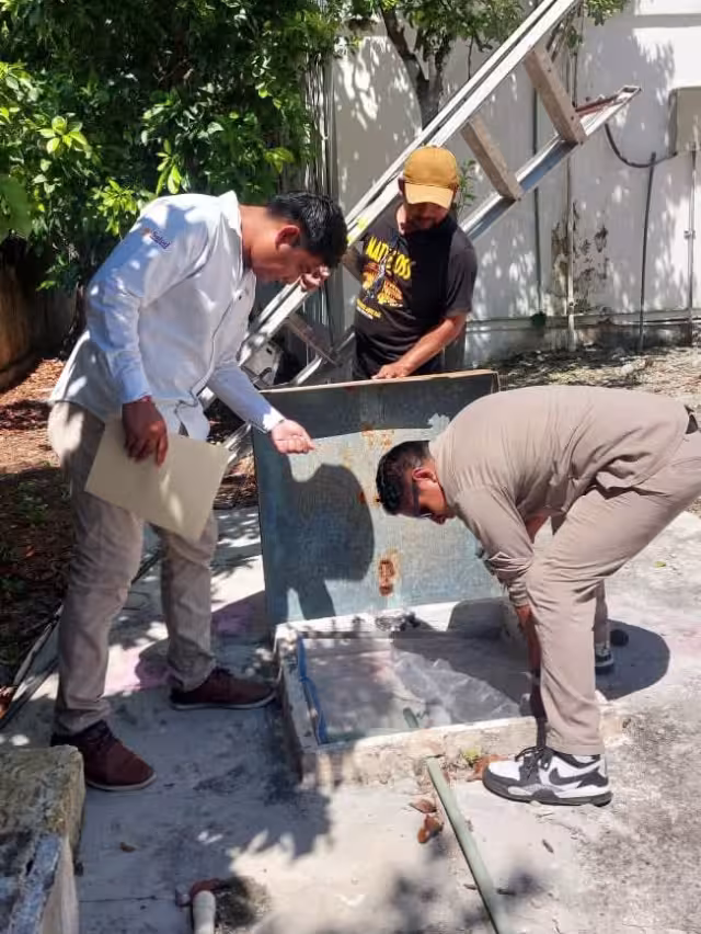 Personal de vectores recorrió el edificio y alrededores