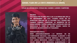 Buscan a Ángel Yair, adolescente de 16 años desaparecido en Ciudad del Carmen