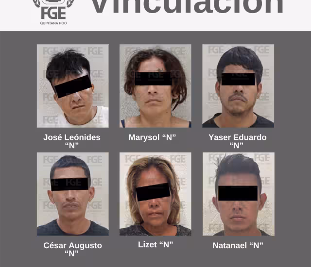 Los vinculados fueron identificados como José Leónides “N”, Marysol “N”, César Augusto “N”, Natanael “N”, Yaser Eduardo “N” y Lizet “N”