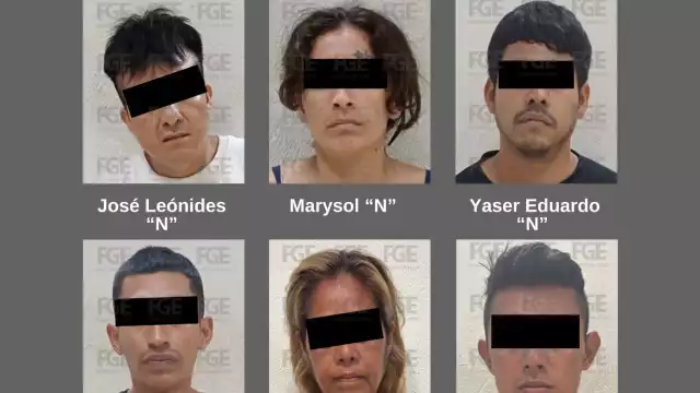 Los vinculados fueron identificados como José Leónides “N”, Marysol “N”, César Augusto “N”, Natanael “N”, Yaser Eduardo “N” y Lizet “N”