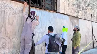 Blindan edificios del Centro de Mérida a pocas horas del 8M   