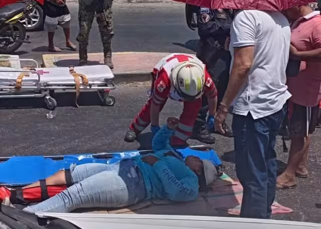 Accidente en Champotón deja a motorista con lesiones