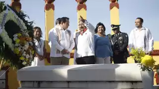 El gobernador Joaquín Díaz Mena encabezó la ceremonia por el 101 aniversario luctuoso de Felipe Carrillo Puerto