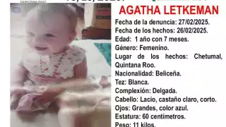 Se reportó la desaparición de una bebé de nombre Agatha  Letkeman.