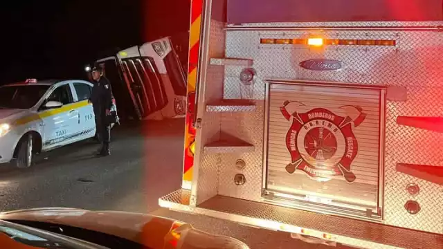 El conductor del tráiler permaneció prensado en el interior de la cabina, ya que no recibió ayuda