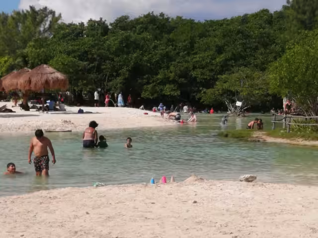 Los fines de semana llegan hasta 3 mil personas a disfrutar del lugar que cuenta con una fuente de agua dulce que conecta con el mar, rodeada de manglares