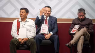Joaquín Díaz Mena asiste al Consejo Nacional de Morena en la CDMX