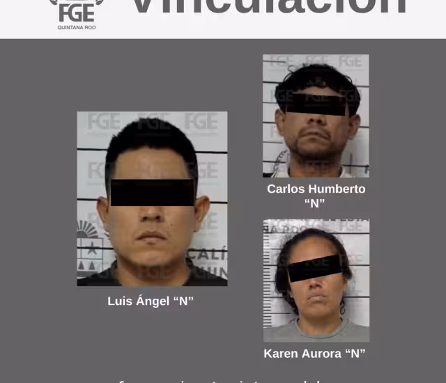Dictan prisión preventiva a dos hombres y una mujer por homicidio en Cancún