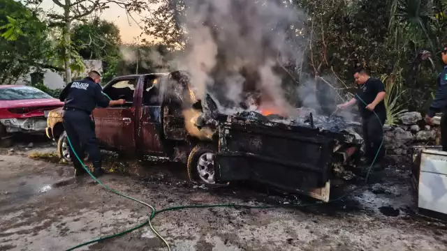 La camioneta fue abandonada en la colonia Santa Rosa de Lima en Tizimín