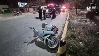 Motociclista ebrio termina lesionado al accidentarse en la  colonia Tumben-Kaa de Tulum 