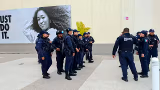 En Plazas Outlet, se concentraron casi 60 elementos de la Guardia Nacional y de la Policía Preventiva Municipal