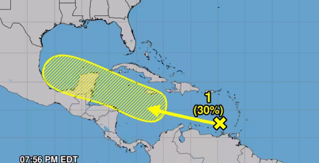 El NHC está monitoreando una onda tropical en el mar Caribe que podría convertirse en ciclón tropical en los próximos días.