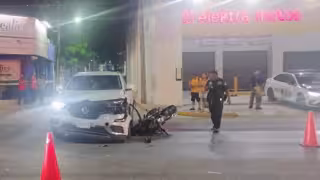 Motociclista lesionado tras choque en Campeche