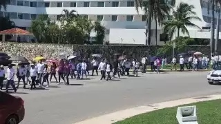 Trabajadores del Poder Judicial de la Federación marchan   en el malecón de Campeche: EN VIVO 