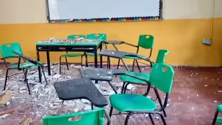Derrumbe en escuela de Tizimín deja tres alumnos lesionados