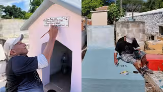 Cae 30% la demanda de pintores y rotulistas en cementerio de Hopelchén por Día de Muertos