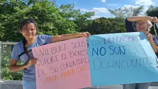 ¡Agua sí, Kekén no!  protestan en Mérida en apoyo al comisario de Santa María Chi
