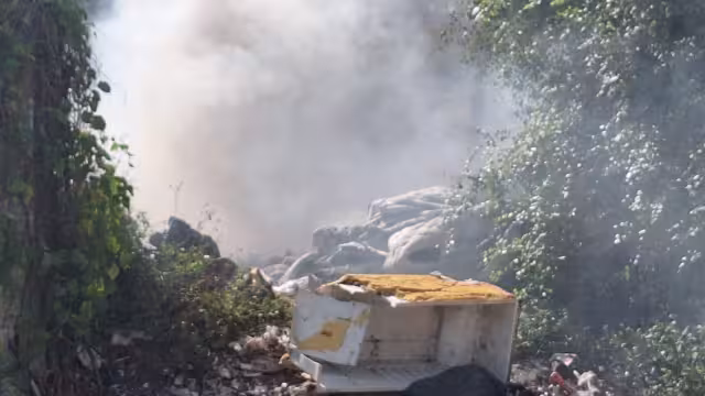 Protección Civil informó que se logró controlar las llamas y poner a salvo a las personas en situación de calle que vivían en este lugar abandonado