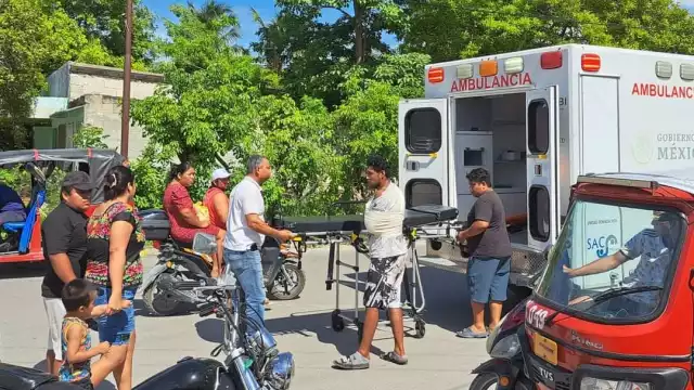 El motociclista fue trasladado al hospital de Ciudad del Carmen