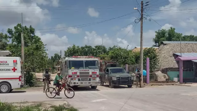 Autoridades mantienen acordonada la vialidad en la comunidad de Señor