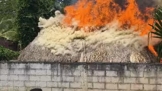 Incendio consume vivienda de huano en Peto