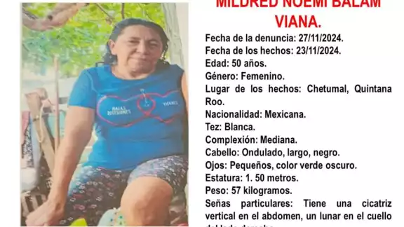 Reportan como desaparecida a Mildred Noemi Balam Viana en Chetumal. Reportan como desaparecida a Mildred Noemi Balam Viana en Chetumal.