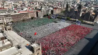 Foto aerea del zócalo de la CDMX