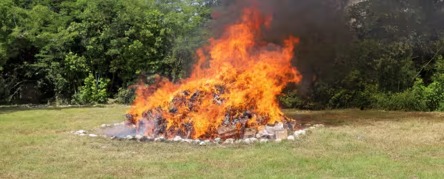 Se quemaron narcóticos como mariguana, metanfetamina y pastillas psicotrópicas