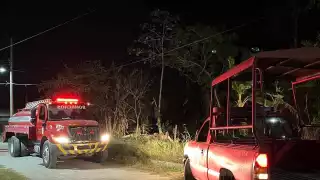 Un incendio de maleza en un predio baldío del fraccionamiento Fundadores movilizó a bomberos y Protección Civil.