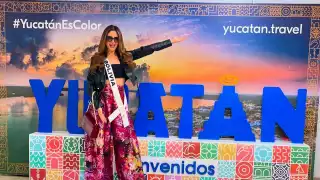 Miss Bolivia disfruta y presume de Yucatán