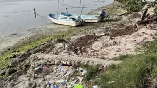 Tras un recorrido se encontraron botellas de plástico y vidrio