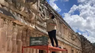 Personal del INAH Yucatán da seguimiento a los trabajos de mantenimiento realizados dentro del Promeza