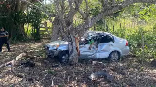 El chofer del automóvil perdió la vida tras el choque