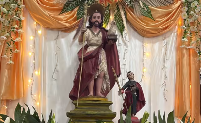 San Juan Bautista, Patrono de la comunidad de San Juan Bautista Sahcabchén.